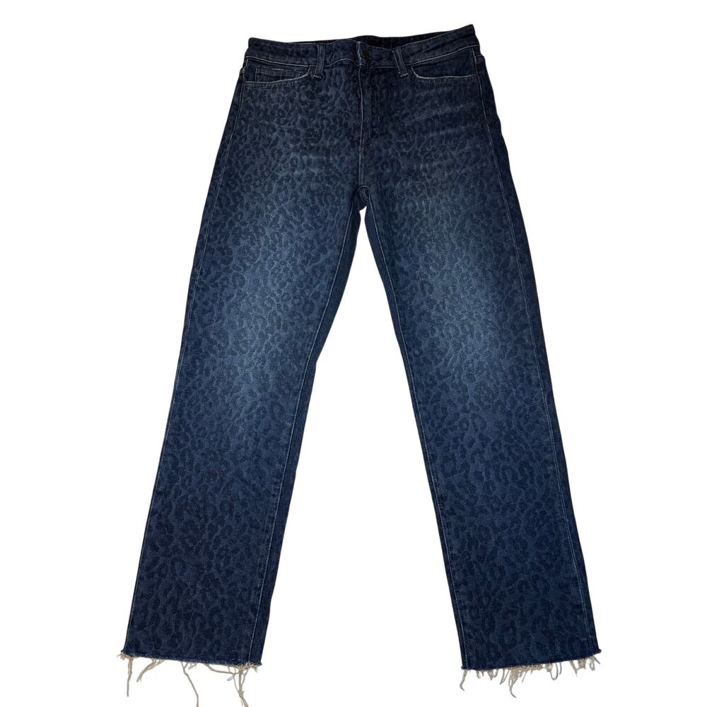 Joes Jeans The Milla Women's 30x28 High Rise Straight Ankle Blue Cheetah Print